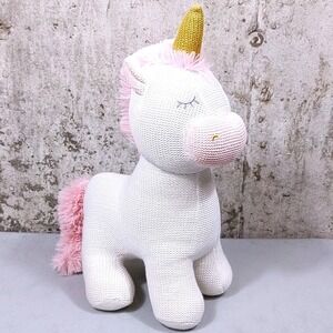 Kelly Unicorn Living Textiles‎ 12"Large Knit Plush Stuffed Animal Nursery Boho